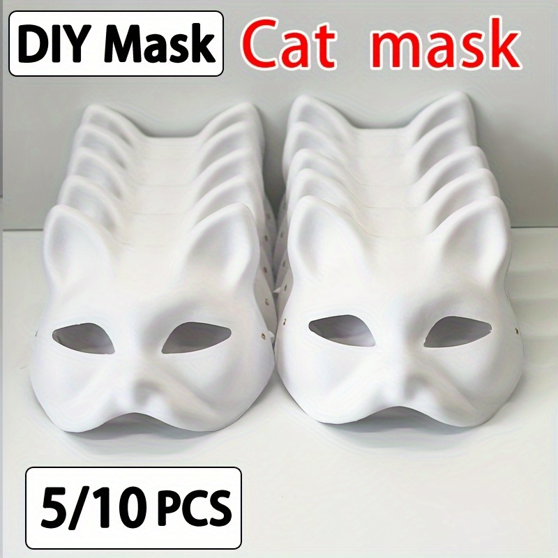 item picture 5pcs mask painting party hand painted white animal design diy face masks unisex mask making for men and women