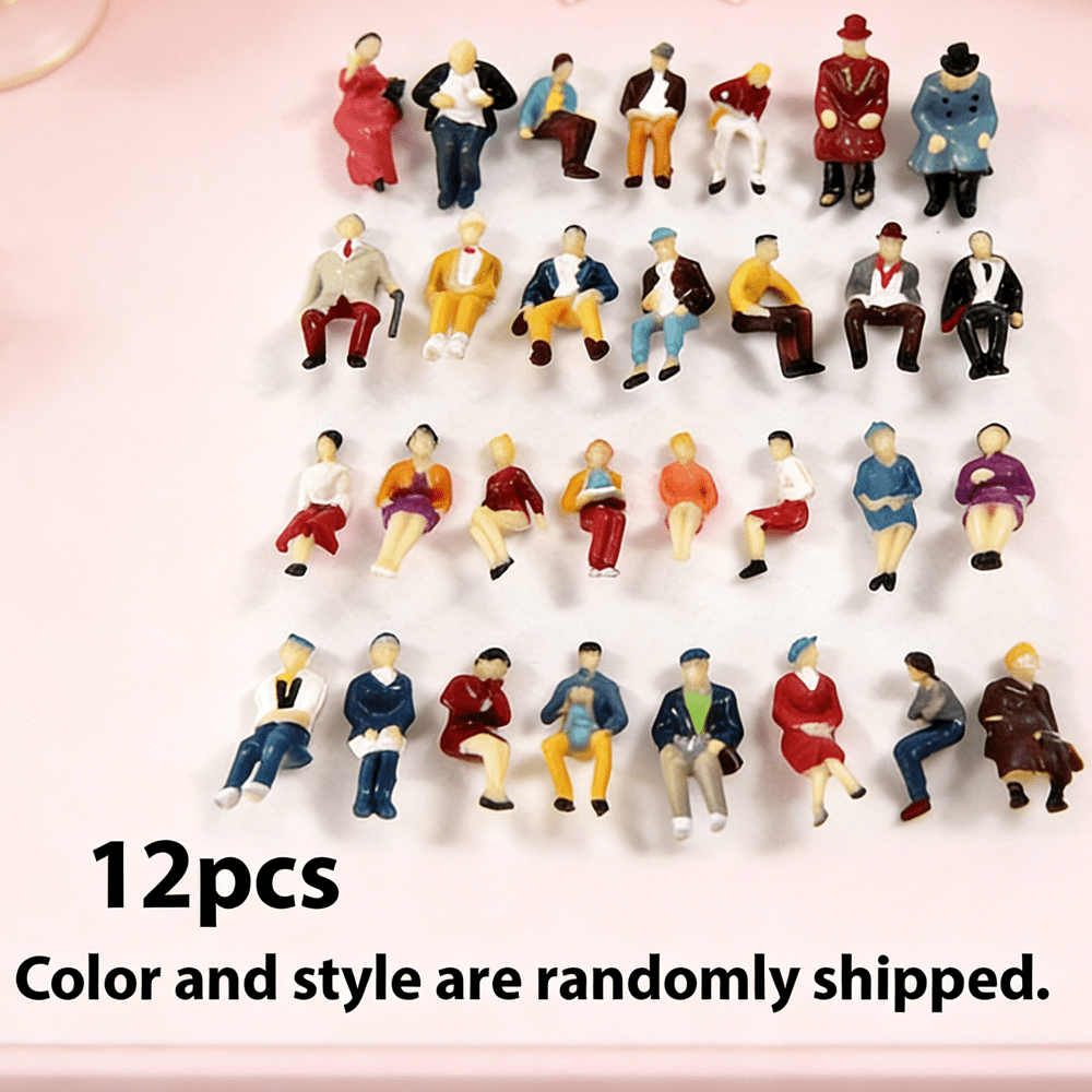 TEMU 12pcs Sitting Posture , Sand Table Model Figures, Random Styles. Real Life, Add And To Your Micro-landscape And Architectural Model, And Make