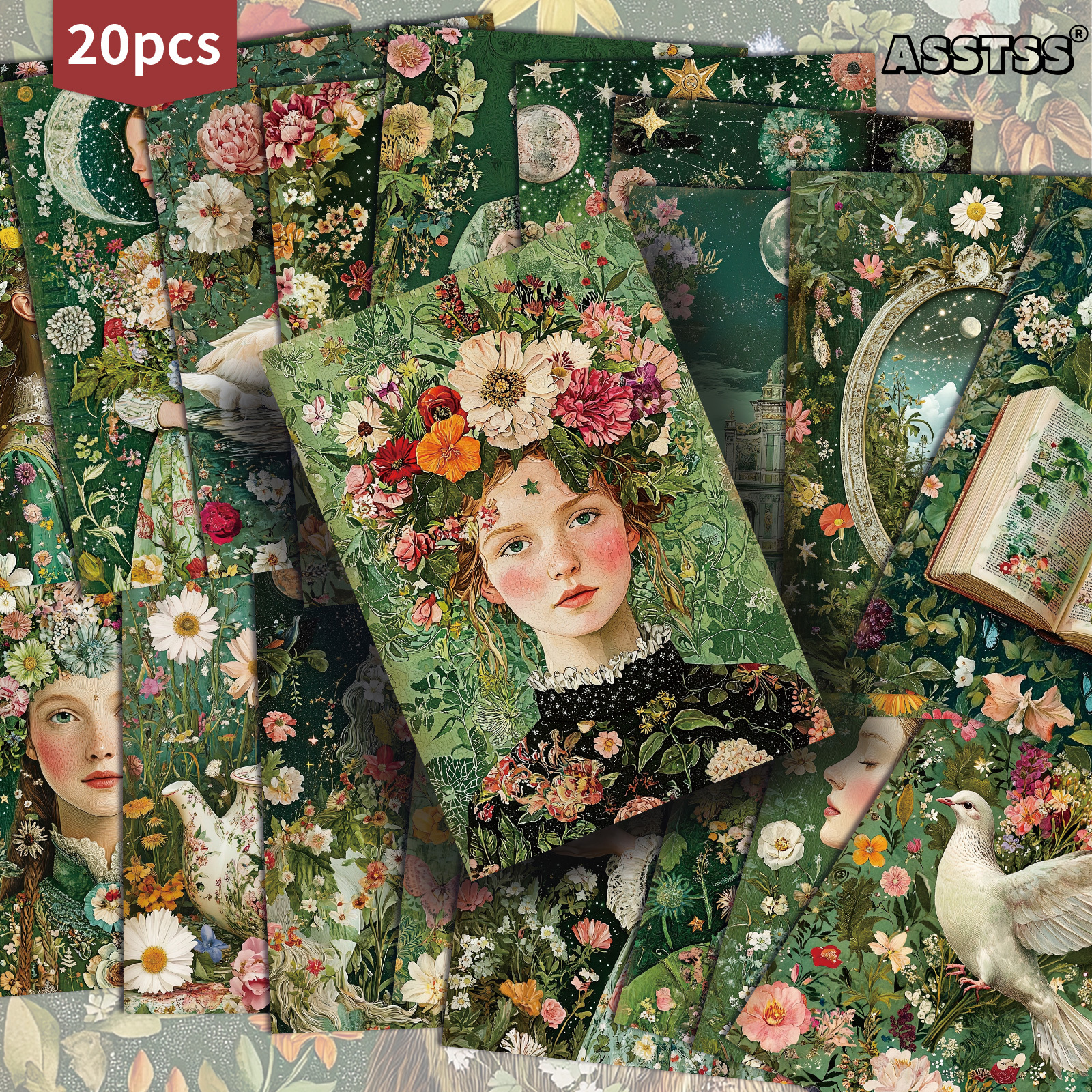 TEMU Lot de 20 cartes ASSTSS pour filles et carte-cadeau - 4x6 pouces - Papier pour - Illustrations de classiques - Cartes de peinture décoratives