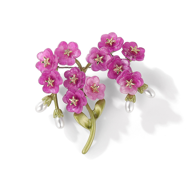 Image of Elegant Enamel Flower Brooch, Women's Fashionable , Flower Brooch Inlaid With And Enamel Details, Suitable For Weddings And Formal Occasions, Gift