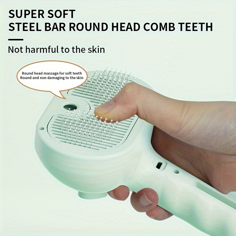1個 2-in-1 usb充電式 ペット用ヘアスプレー＆デシェディングコーム - 耐久性abs製 ステンレスブラシ付き、長毛・短毛猫犬対応  絡まり解消＆ ジ 多機能グ ツール 毛取り＆輝きアップ ユーザー リーデザイン 効果的なクリーニングシステム 商品詳細 6