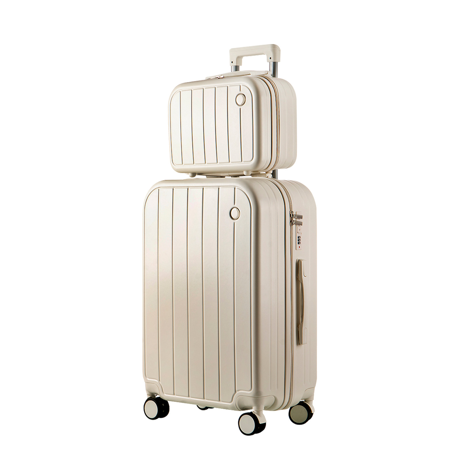 Luggage, Solid Color Trolley Case, Hand Case, Pc Material, 2pcs Set 14/20 Inch, Carry-on , Fitted With Smooth Wheels And Anti-theft Lock, Sturdy Hard Shell, For Business Travel