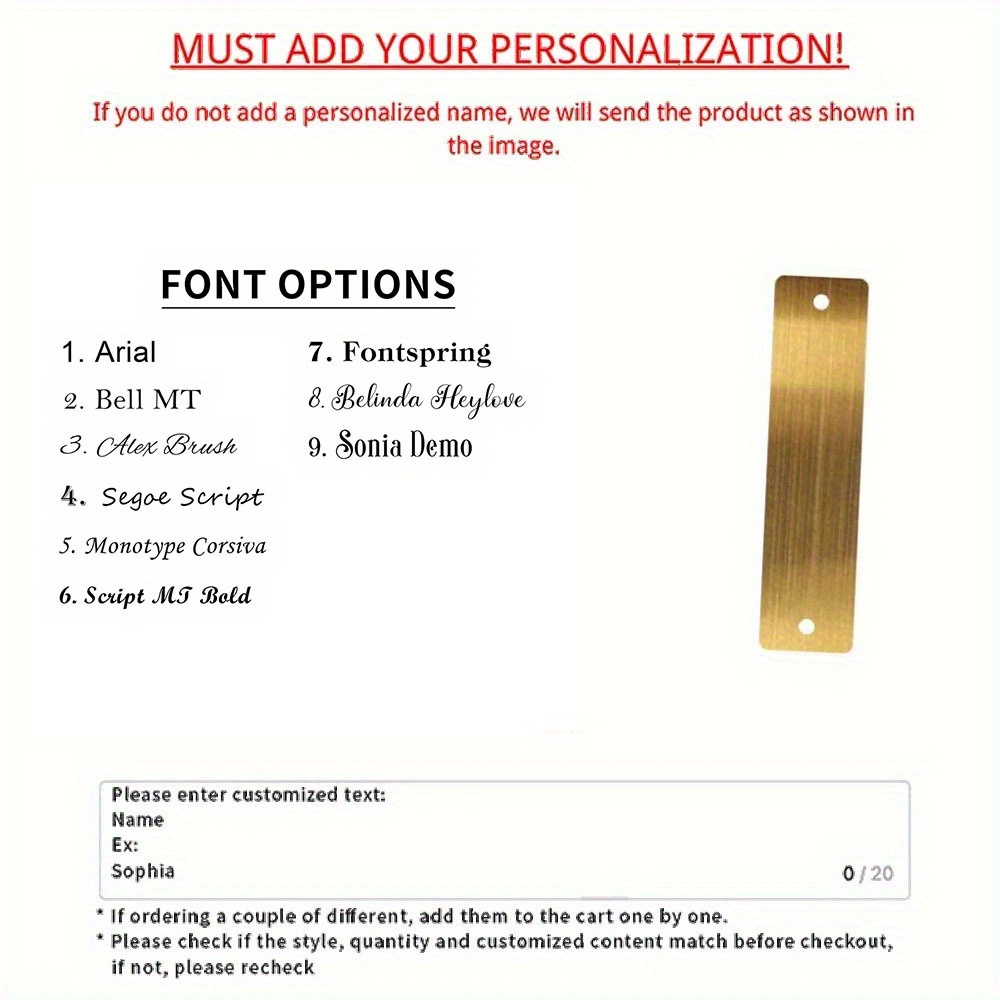 TEMU 1pc 1pcs Custom Engraved Brass Metal Tags Suitable For S, Bags, Hats - Logo/text/numbers, Polished Labels For Gifts For Parents, For, For