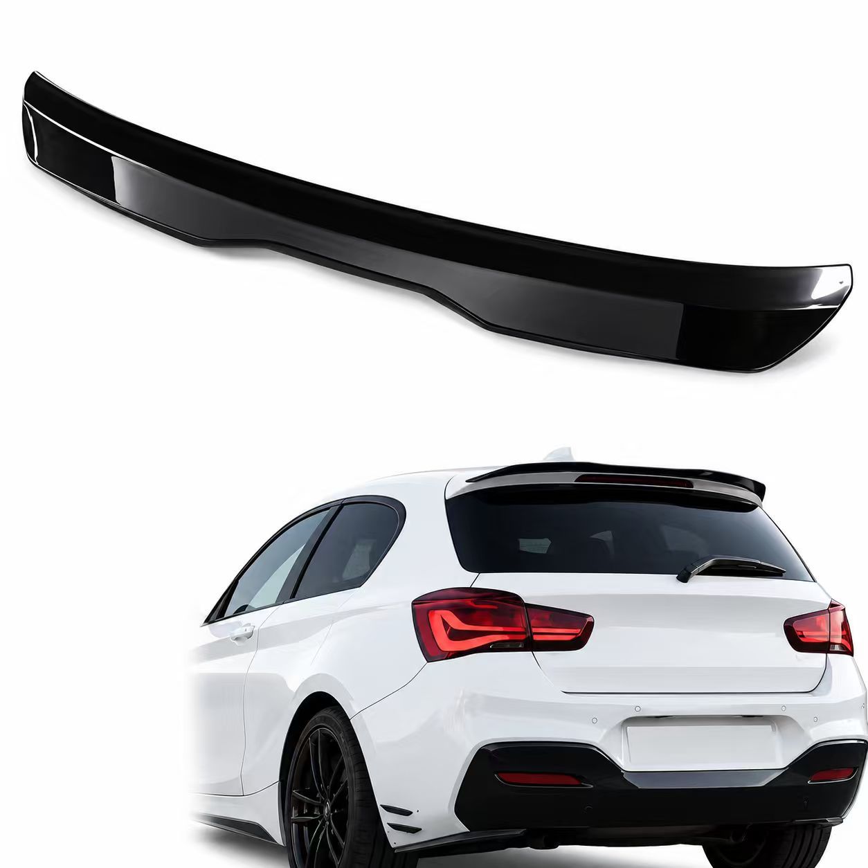 TEMU 1pc Universal Car Rear Roof Spoiler, Abs Hatchback Wing, Self-adhesive No Drilling Rear Trunk Lip Spoiler For Suv Hatchback Vehicle Exterior