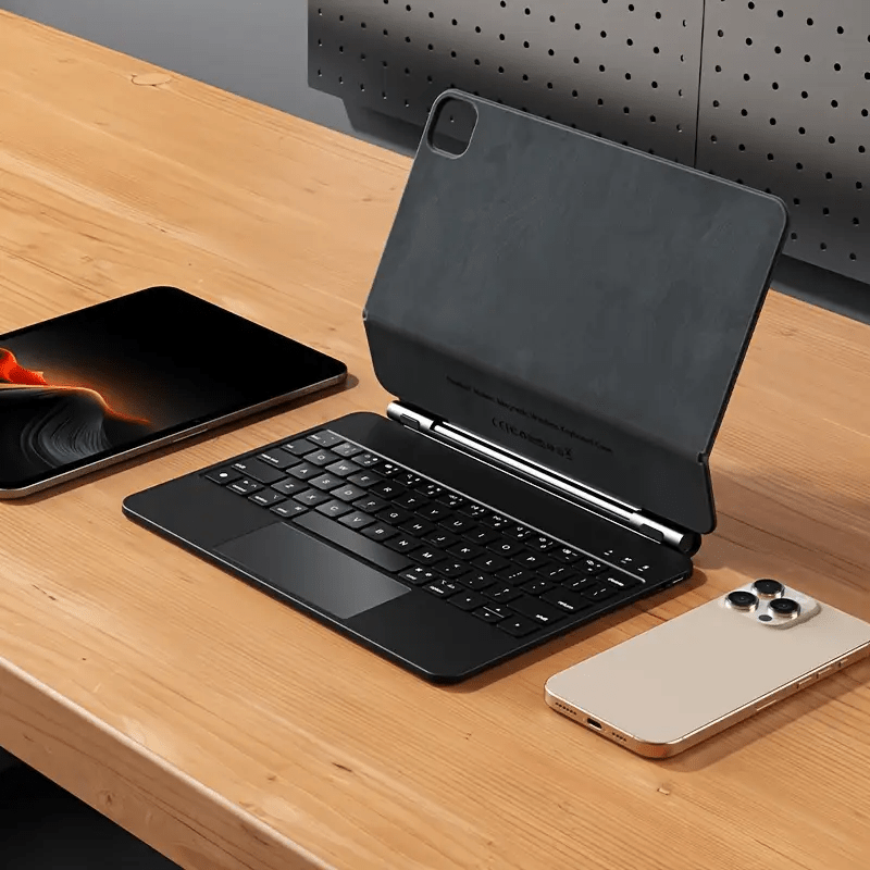 TEMU Portable Wireless Keyboard, Keyboard Case, For Ipad Pro 11inch (m4), 2024 Magnetic Bluetooth Keyboard Case With Trackpad, Backlit, Led Screen