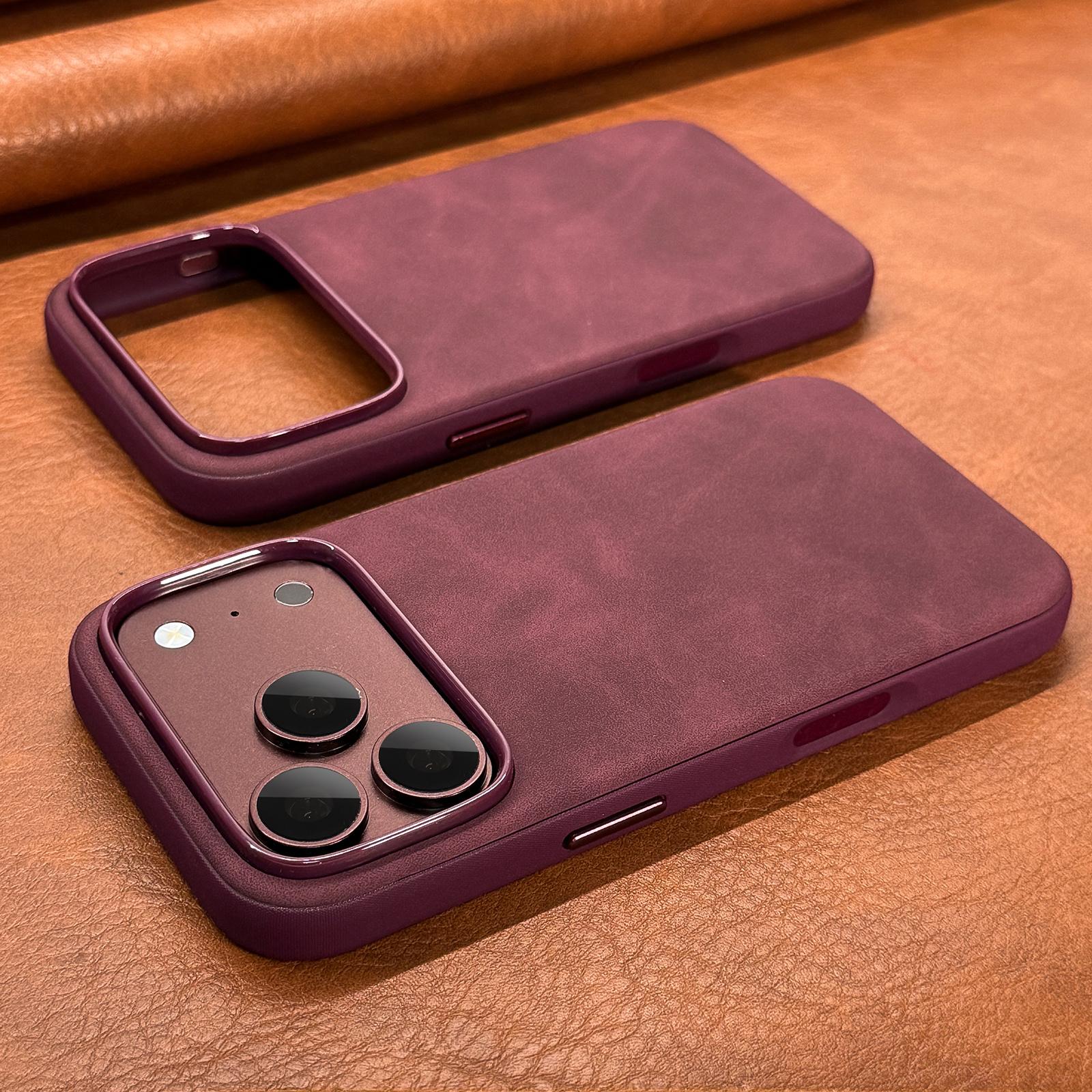 TEMU Phone Case - New Luxury Retro Artificial Sheepskin Faux Leather Phone Case For Iphone 13 17 18 Pro Max Matte Non-slip Grip Anti-fingerprint