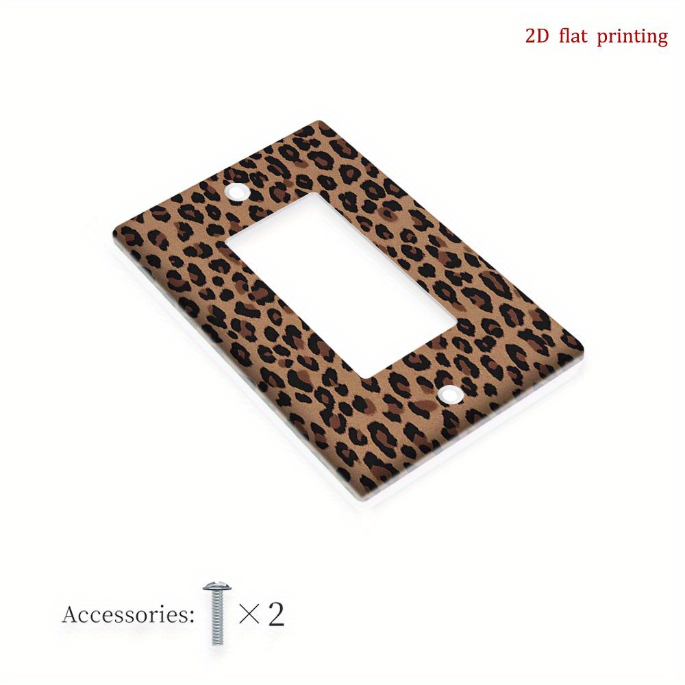 TEMU 1pc Couverture de Plaque Murale Imprimé Léopard - Impression Plateau en 2D avec Motif Animal Vibrant, Prise et Interrupteur Décoratif pour