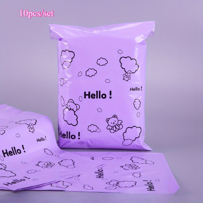 TEMU 10pcs/set Small Yellow Cute Bear Strong Glue Mail Envelope, Suitable For Clothing, Small Business Mailing Bags And Mailing Bags. Courier