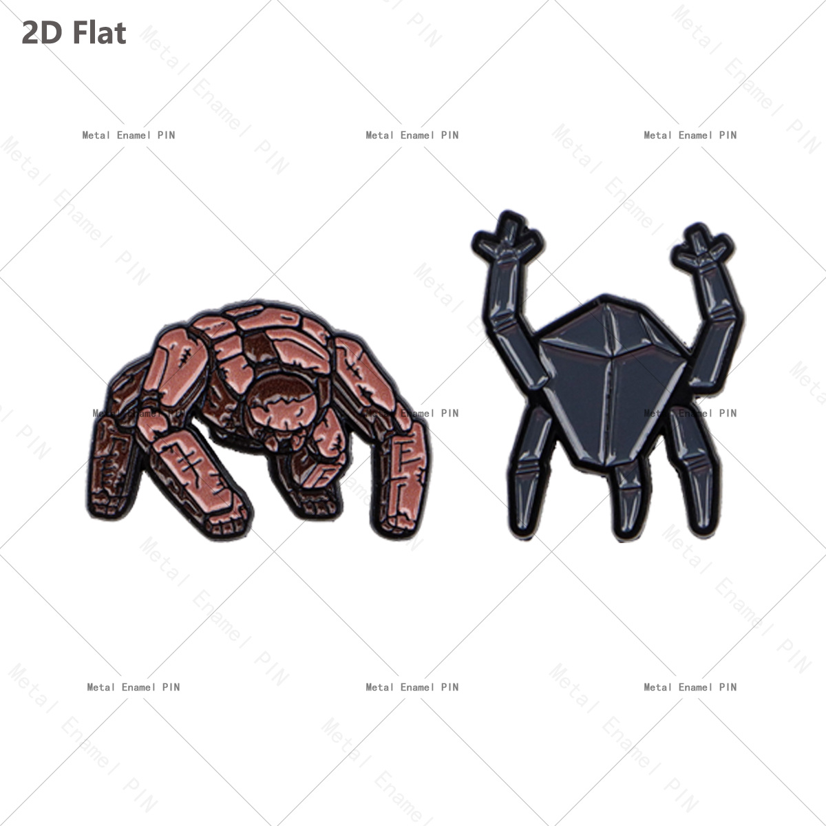 TEMU 2d Flat 2pcs Fantasy Rock Creature Metal Lapel Badges, Cool Gothic Brooches For Backpack Jacket Clothing Decoration, Fantasy Game Collectible