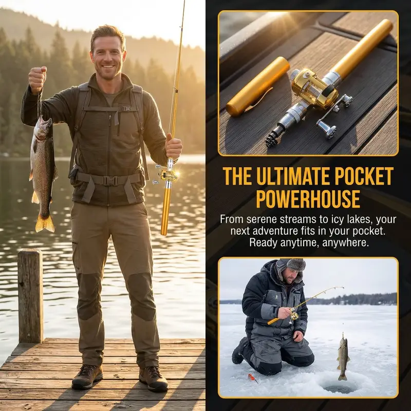 fishing adventures telescopic rod Kids Portable and Reel Combo Kit - Lightweight spooled with monofilament fishing line 2.1m Telescopic Fishing Rod Combo