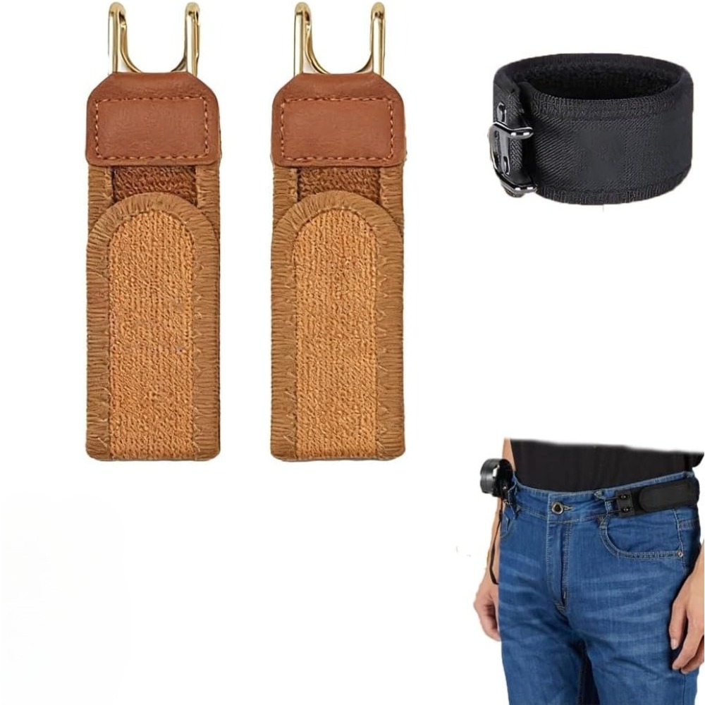 1 Pair (2) Of Free Belt Hooks, Tactical Metal Hook Elastic Belt, Comfortable And , Men's Gift, Valentine's Day Gift
