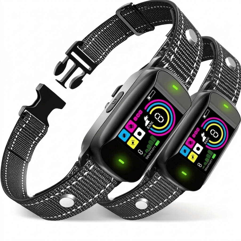 2pcs Anti Bark Training Collar for Dogs Rechargeable Sound Vibration Auto Stop Barking