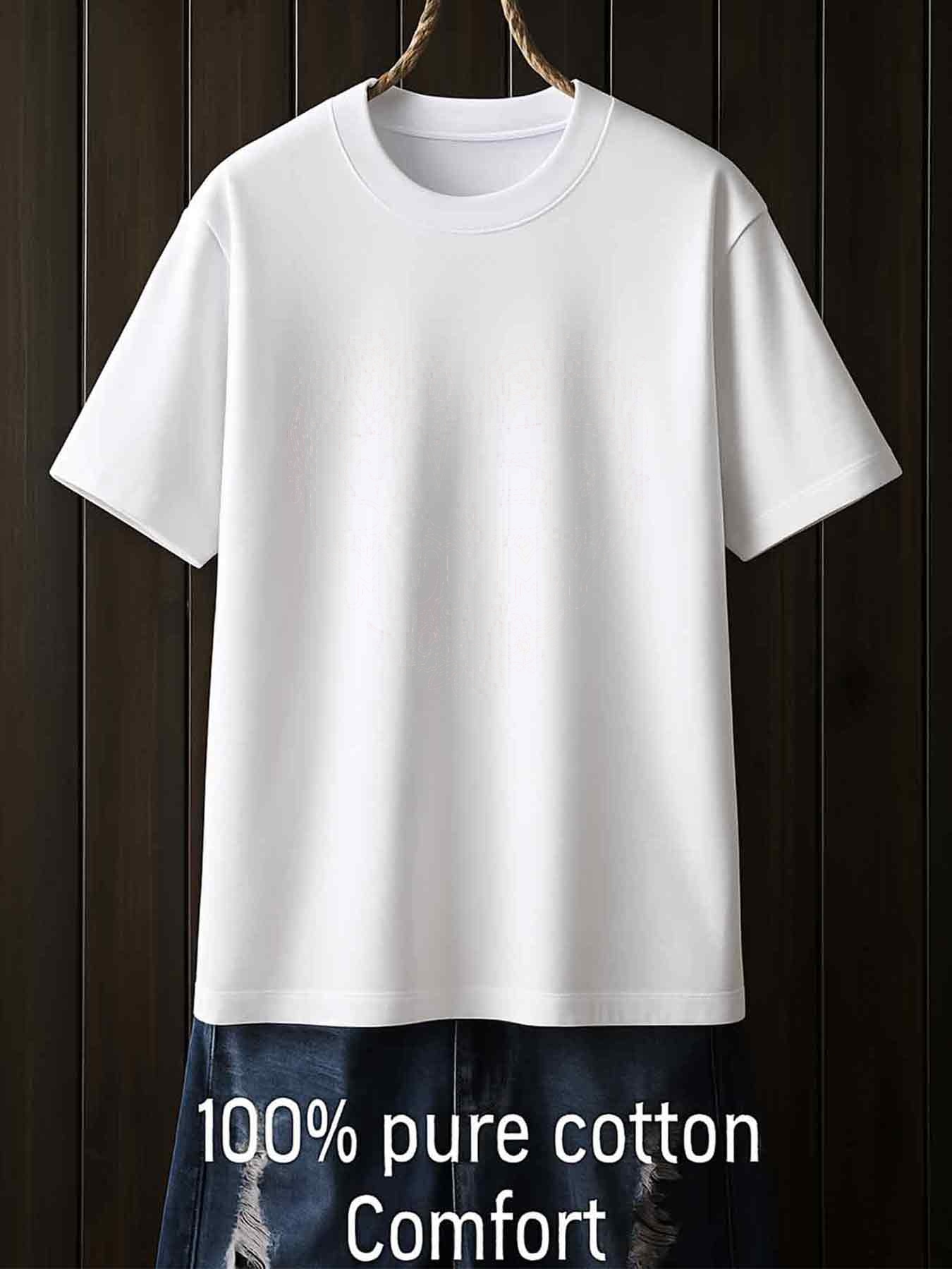 mens 100 cotton t shirt 3xl white casual short sleeve round neck tee breathable for gym outdoor casual attire   fitness top with durable   machine washable activewear basic for men