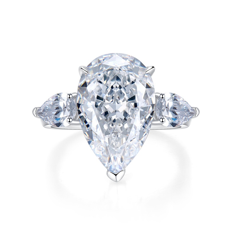 S925 Silvery Moissanite Ring for Women, Elegant Gift