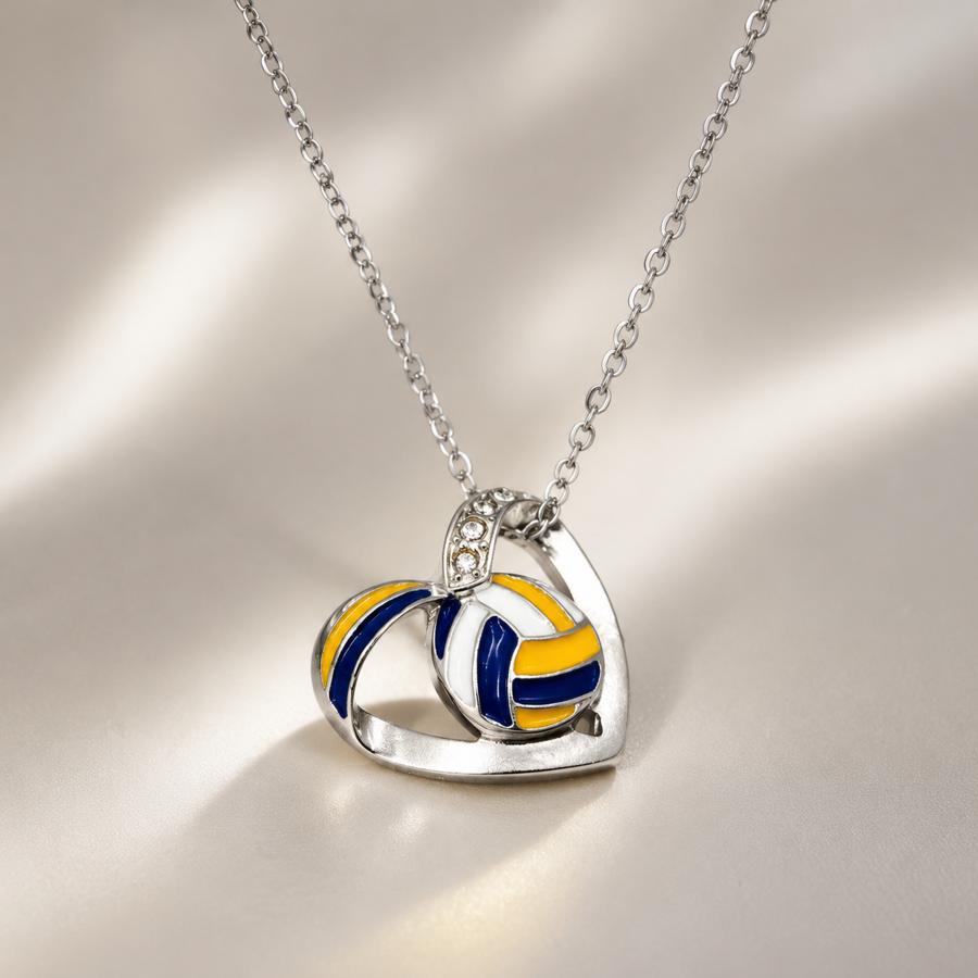 TEMU Collar con colgante de moda de hueco con diseño de voleibol, ideal para Navidad, Halloween, San Valentín, aniversario, boda, de y regalo de