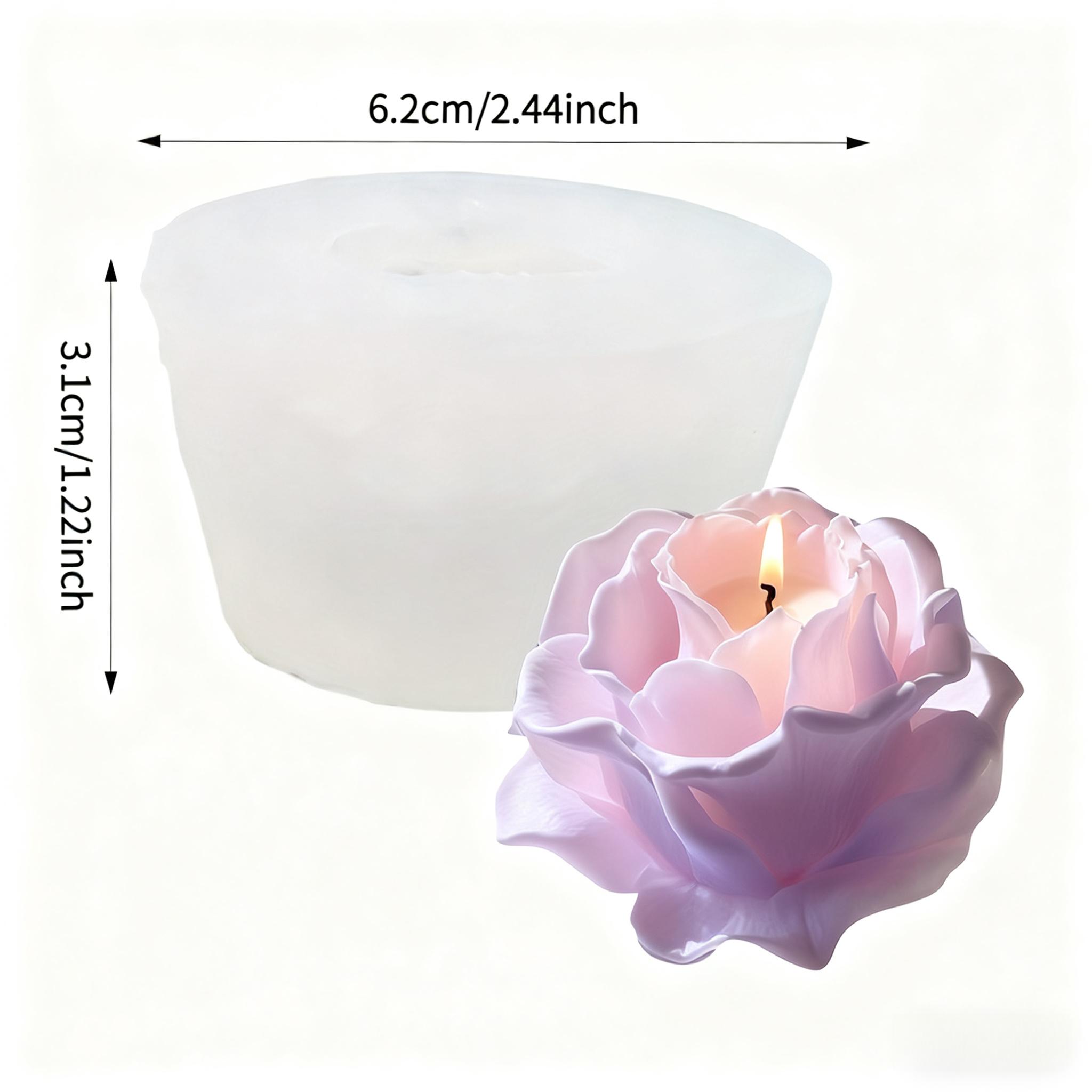 TEMU A 3d Elegant Rose Resin Mold - Reusable Flexible Silicone Floral Mold For Candle And Soap Making | Exquisite Petal Detail Clay And Wax Casting