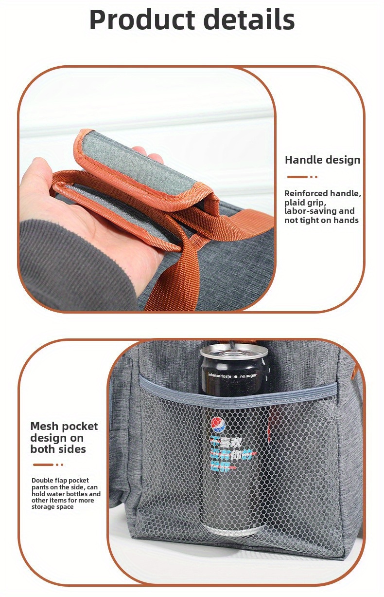 1pc Sac à Dos Isotherme BOSRIO pour Déjeuner - Double Paroi, Rétention de Froid Renforcée, Non Contact Alimentaire, Sac à Dos Durable avec Bretelles Rembourrées et Boucles pour Bureau, Pique-nique, Camping (s) - Gris, Non Contact Alimentaire, Sac à Dos pour Déjeuner