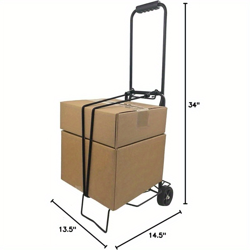 ISOP Heavy-Duty Folding Shopping Cart Dolly with 2 Swivel Wheels - Lightweight Portable Utility Trolley, Foldable Design, Sturdy Construction for Grocery, Warehouse, Office, Home - Space-Saving Heavy Loads, Warehouse Equipment, Compact Storage, Durable Plastic, Office Workers