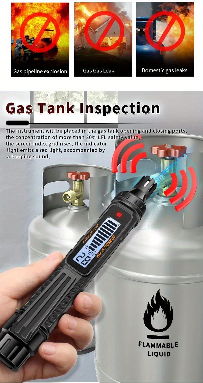 sk q60   gas detector sound and light alarm   leakage detector Product details 3