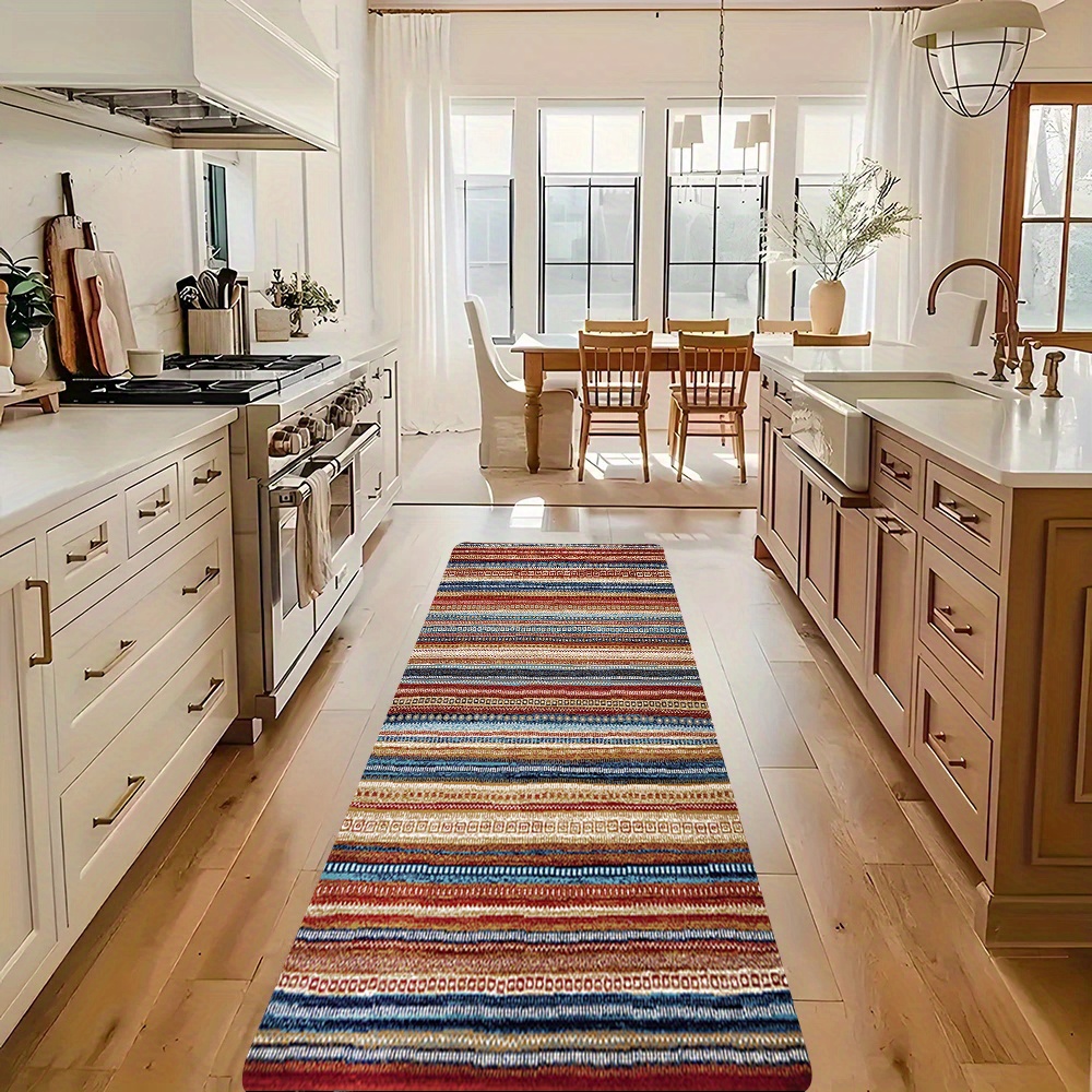 Thick Colorful Wood Pattern Kitchen Floor Mat, 1.1cm Thick