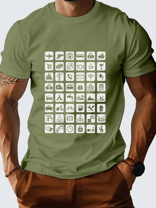 item picture travel support spring and summer mens printed short sleeved top comfortable and breathable moisture wicking summer t shirt