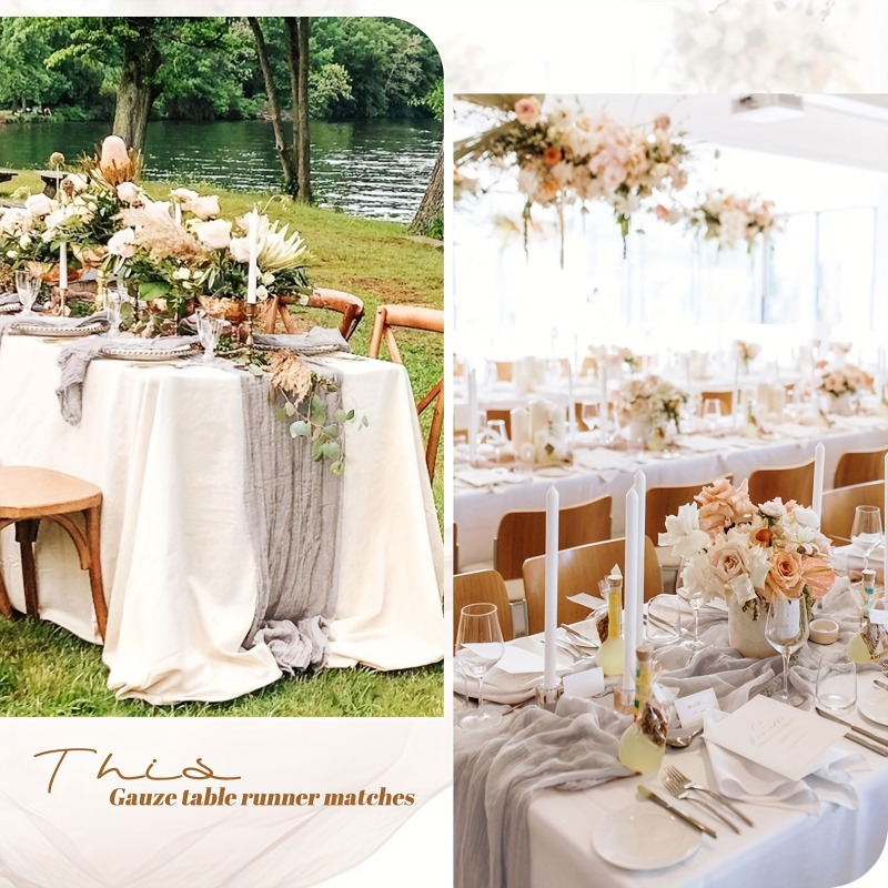 10 pack 21 7x72 8 inch boho gauze table runners semi sheer cheesecloth fabric for wedding baby shower birthday party and farmhouse garden decor