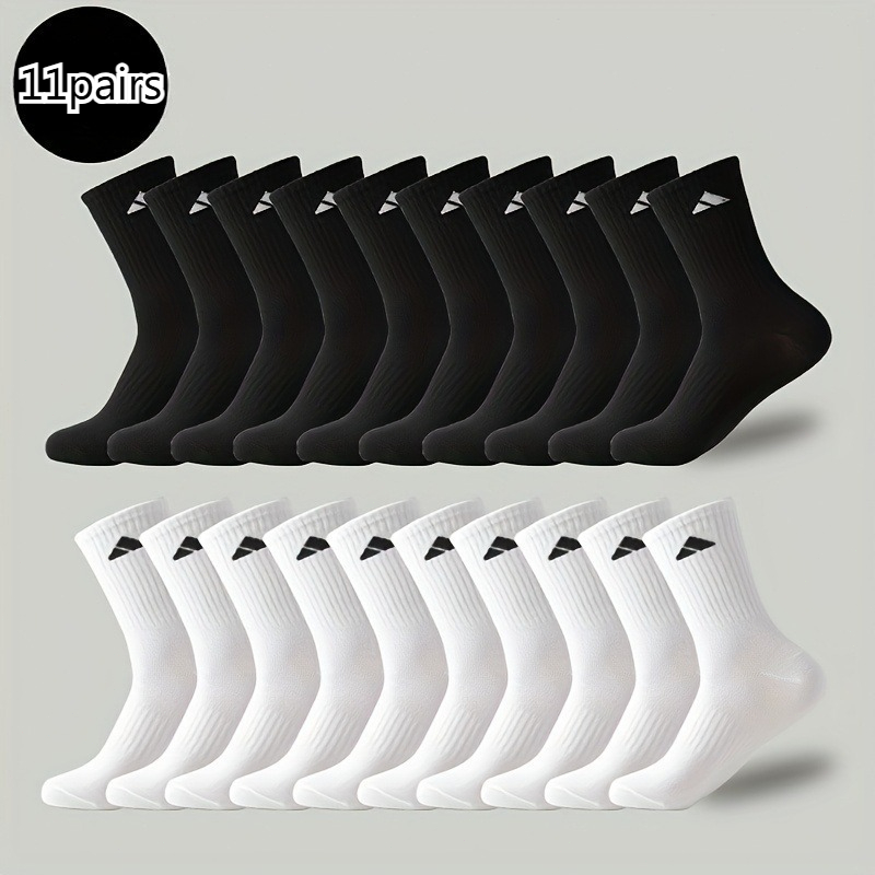 TEMU 11 Pairs Men's Athletic Socks - Thick Comfortable Fitness Running Socks - Moisture-wicking Breathable Fabric - Seamless Toe Design - Non-slip