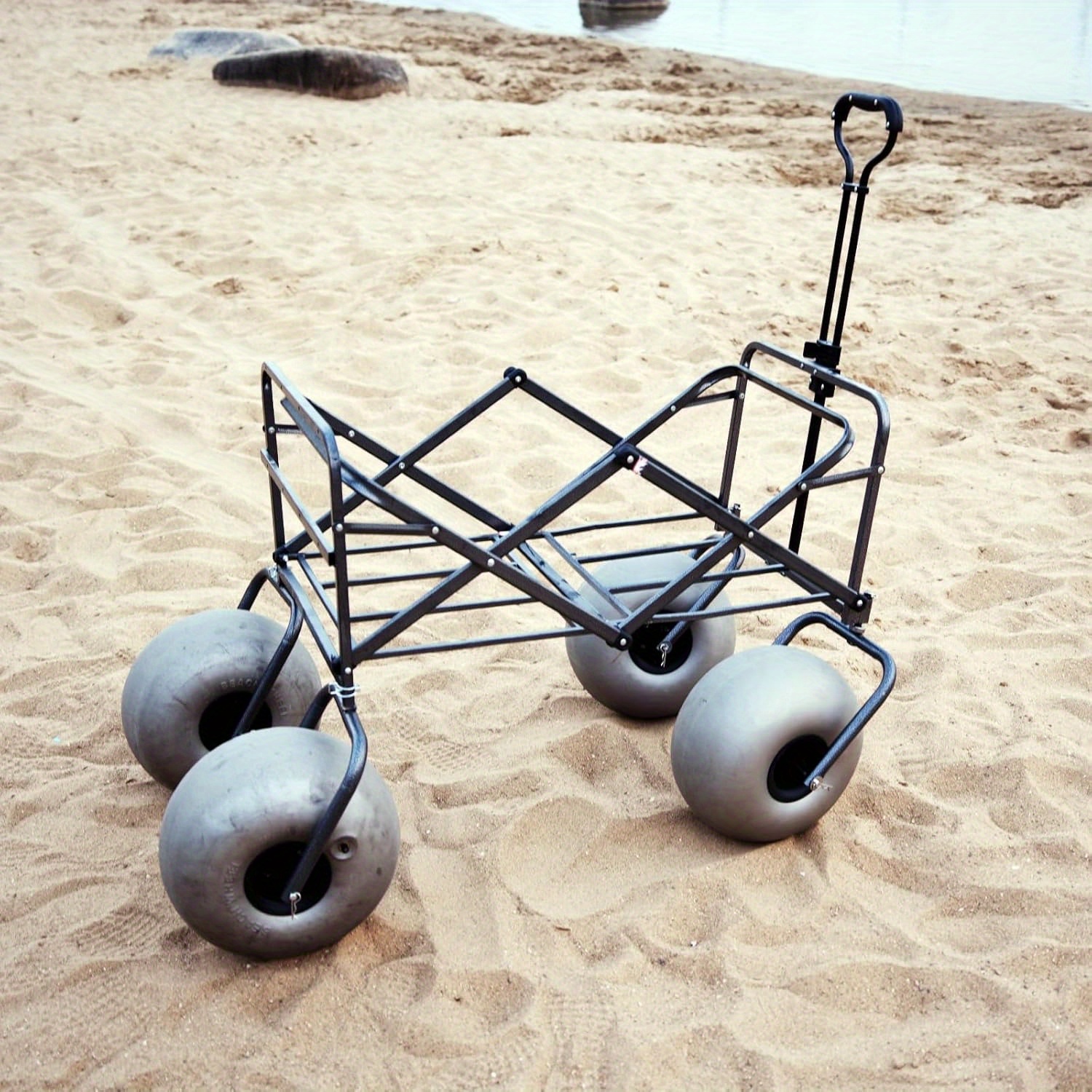 Bonnlo Beach Fishing Cart, Beach Wagon Trolley with 12 Big Balloon
