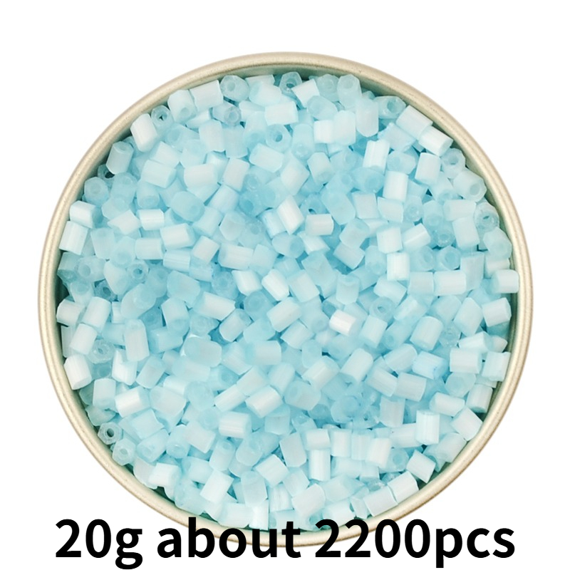 2200pcs 2mm Matte Frosted Mini Glass Tube Beads