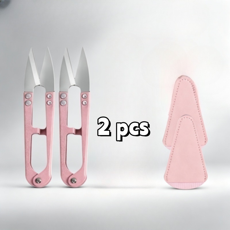TEMU 2 Set Of Scissors With Leather Protective Cover| Made Of High-carbon Steel, 4.33inch Yarn Scissors, Suitable For Sewing, Quilting, Knitting, And