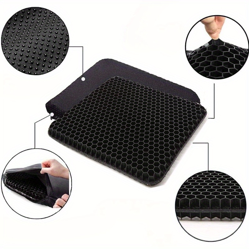 Image of 1 Set Of A Convenient And Portable Seat Cushion, Featuring A Gel Design Fresh And Breathable, With A Non-slip Honeycomb Structure, Ideal For Use In Cars, Offices, And Schools