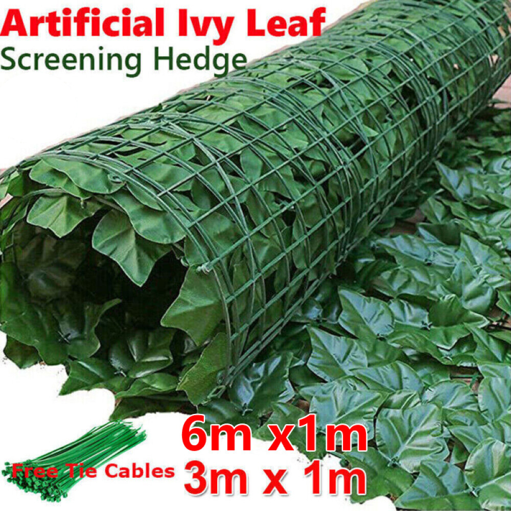 6m artificial hedge   ivy   fence privacy screening roll wall panel