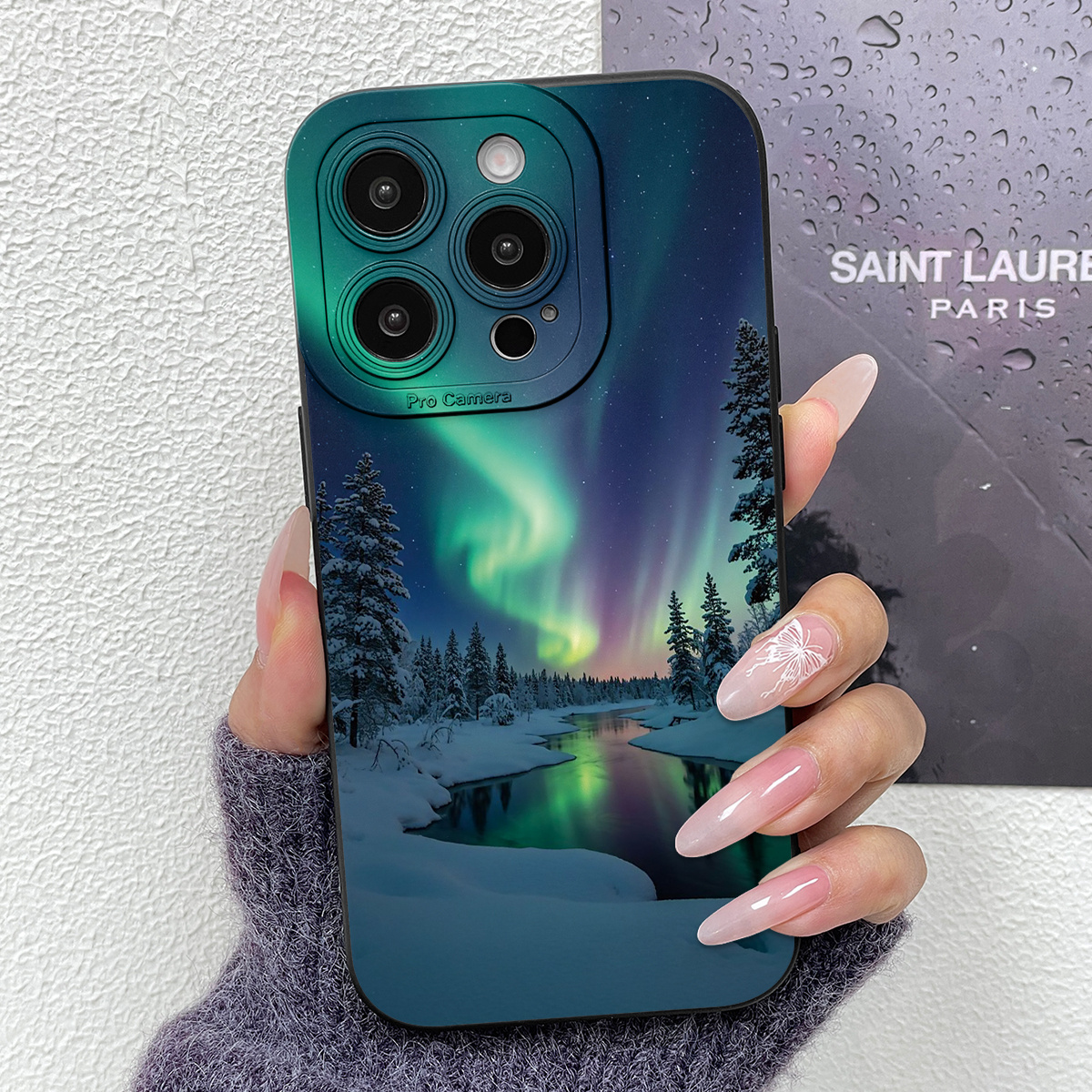TEMU Coque de téléphone : Nouvelle coque de téléphone amusante avec dessin animé de forêt de jour et de nuit et motif œil d'ange. Une coque amusante,
