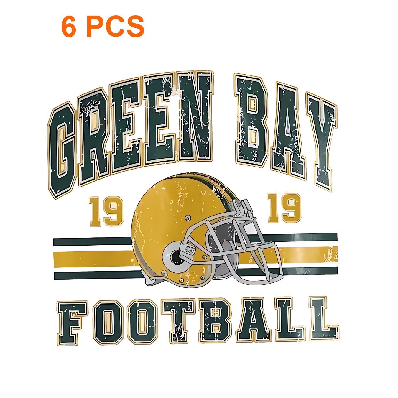 

6pcs Football Iron-on Heat Transfer Decals - Diy Customization Patches For T-shirts, Jeans, Hoodies, Backpacks & Pillows, Dtft, Canvas Bag