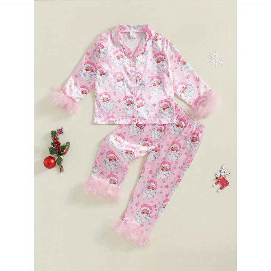 

2pcs Christmas Pajamas Long Sleeve + Pants Set Toddler