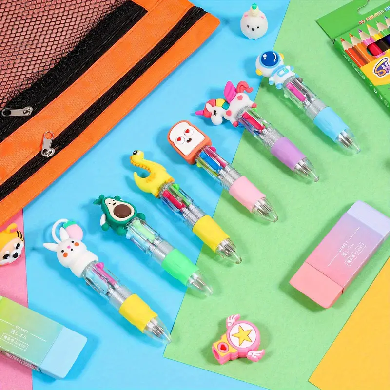 24pcs mini 4 in 1 multicolor retractable ballpoint pens mini pen set with blue red black green ink school supplies classroom prizes giveaways year end gifts christmas gifts h Product details 7
