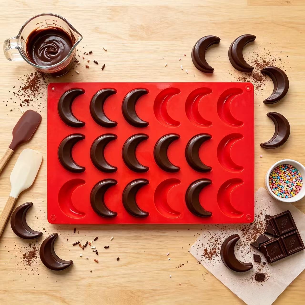 TEMU 1 moule en silicone pour gâteaux spéciaux et originaux, moule en silicone créatif, moule à chocolat incurvé