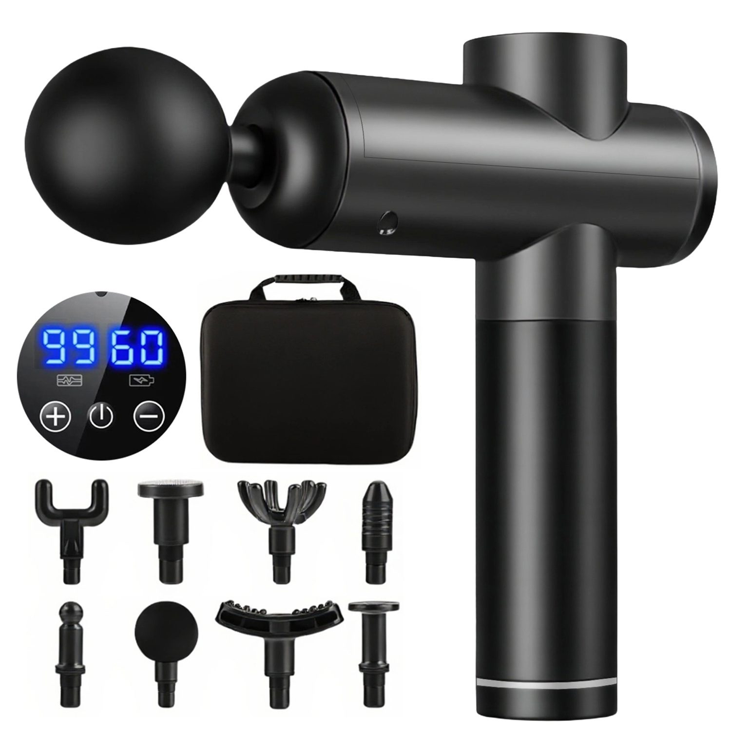 Electric Muscle Massager Gun with 8 Attachments Deep Tissue Percussion for Muscle Relaxation Ideal Gift for Men and Women, Workout, Tool, Ergonomic Grip, Compact Massager, Reliable Performance, Sturdy Material, Tool, Massage Device,  , Gym  