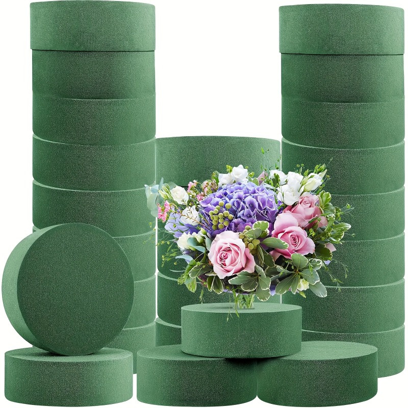 

20pcs Universal Wet And Dry Floral Foam Blocks - Green Florist Arrangement Sponges For Fresh And Artificial Flowers, Uncharged, Crafting Material