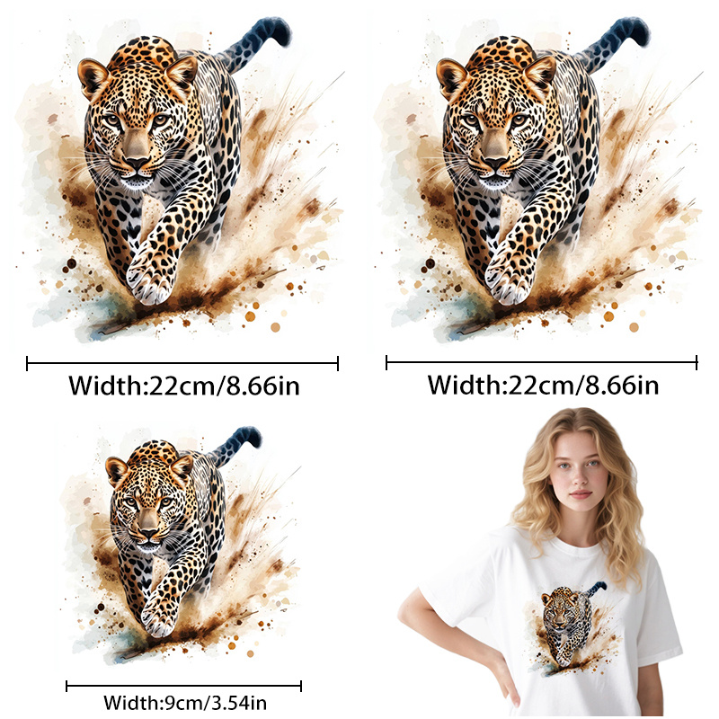TEMU 3pcs Hd Leopard Print Heat Transfer Stickers, Iron-on Patches, Easy Operation, Seamless , High Toughness Anti-tear, Fade-resistant And Washable,