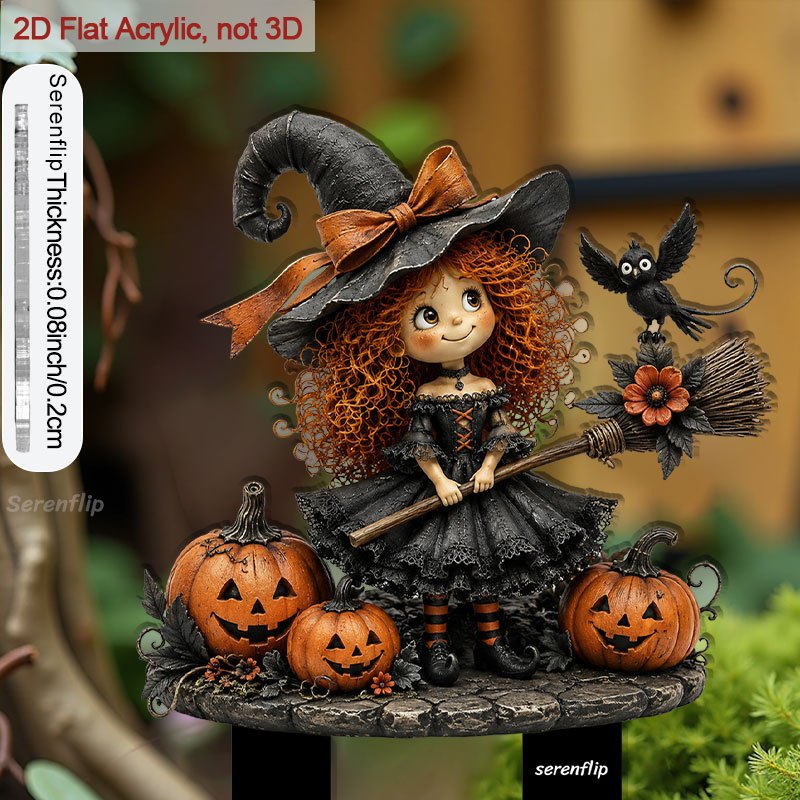 TEMU 2D Plat - 【2D Plat】 2D Plat - [2D Plat] 1pc Insert Acrylique 2D Plat avec Pointe pour Pots, une Sorcière, une et des Jack-O'-Lanterns.