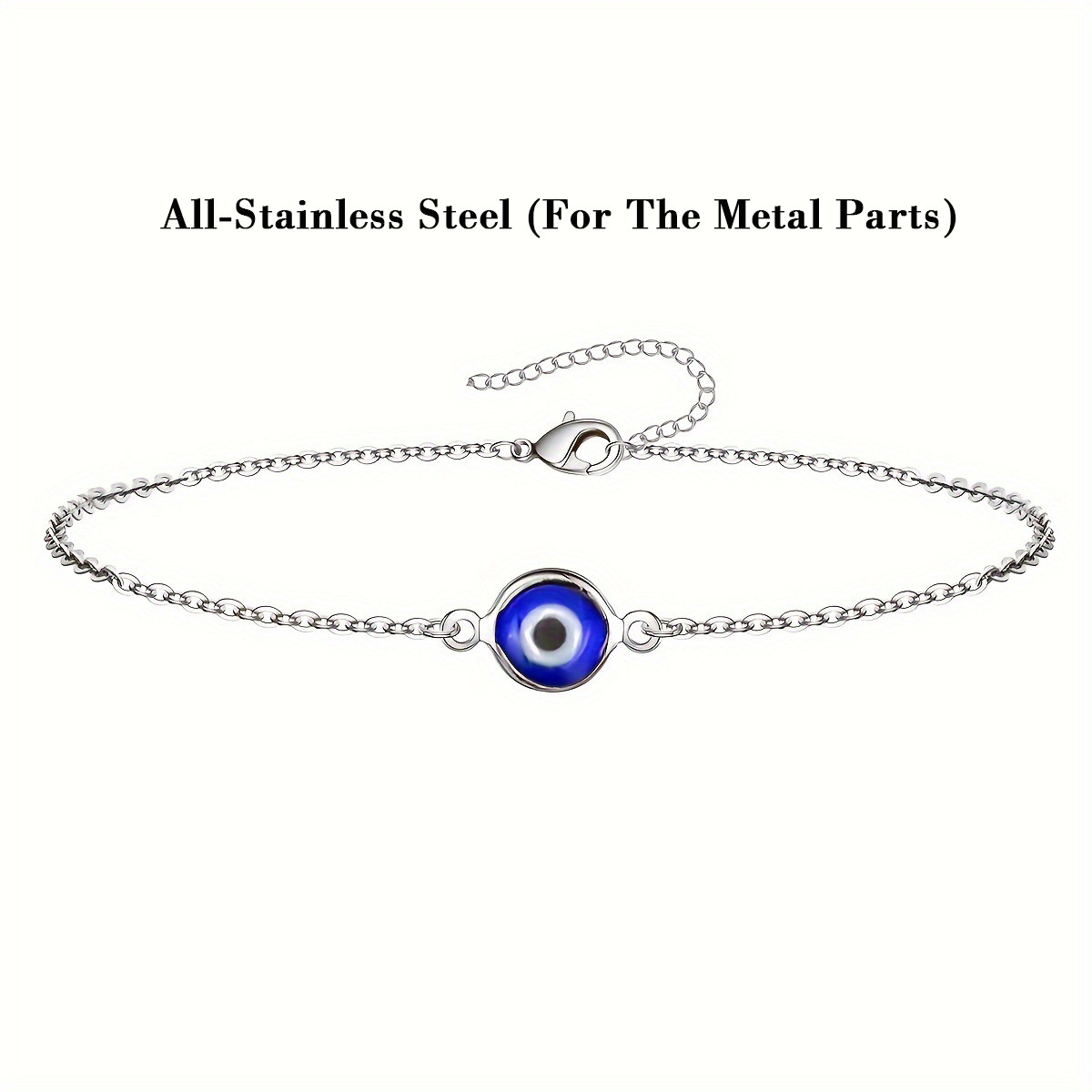 TEMU Pulsera de dije de para mujer, dos estilos de cadena de acero inoxidable dorada/plateada, regalo de joyería diaria para ella