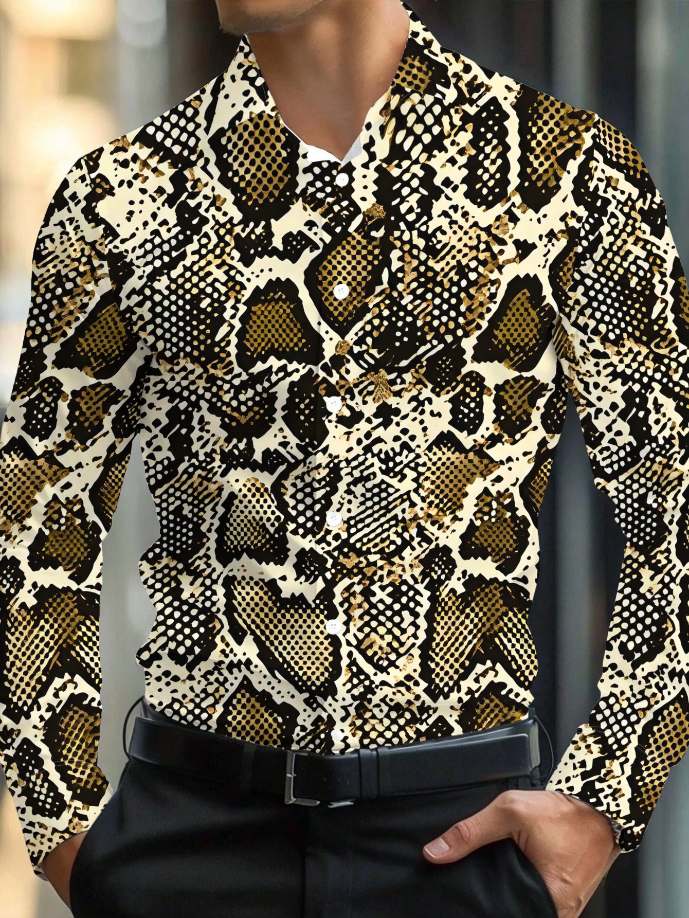 snake skin shirt sold on Temu Japan