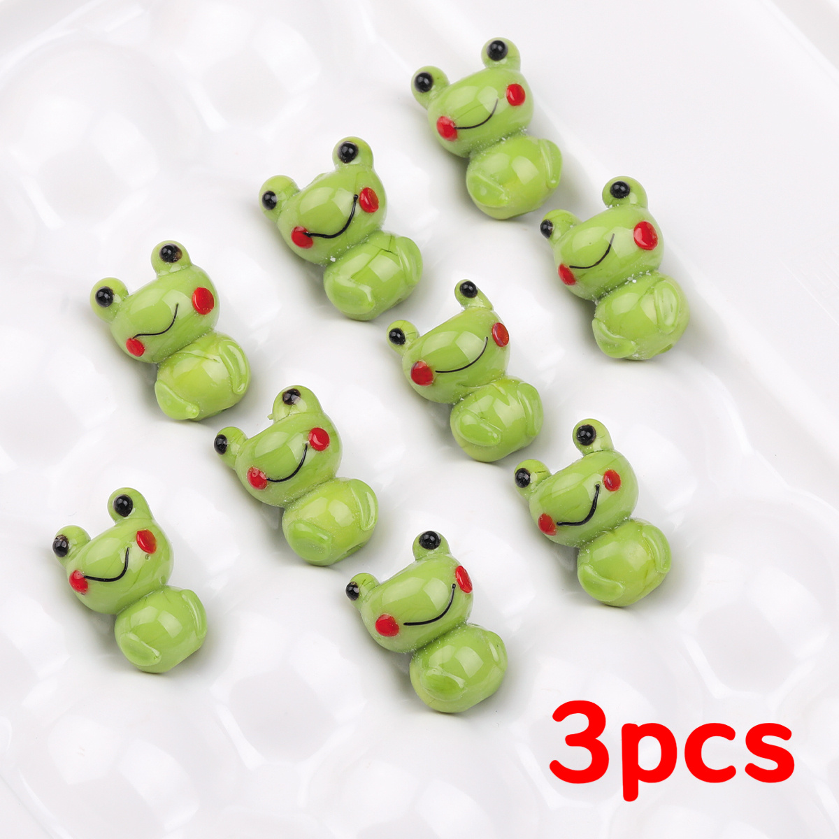 TEMU 3pcs Random Color Unique Glass Beads Animal Cute Handmade 3d Frog-shaped Glass Beads For Jewelry Making, Handmade Lampwork Beads With Straight
