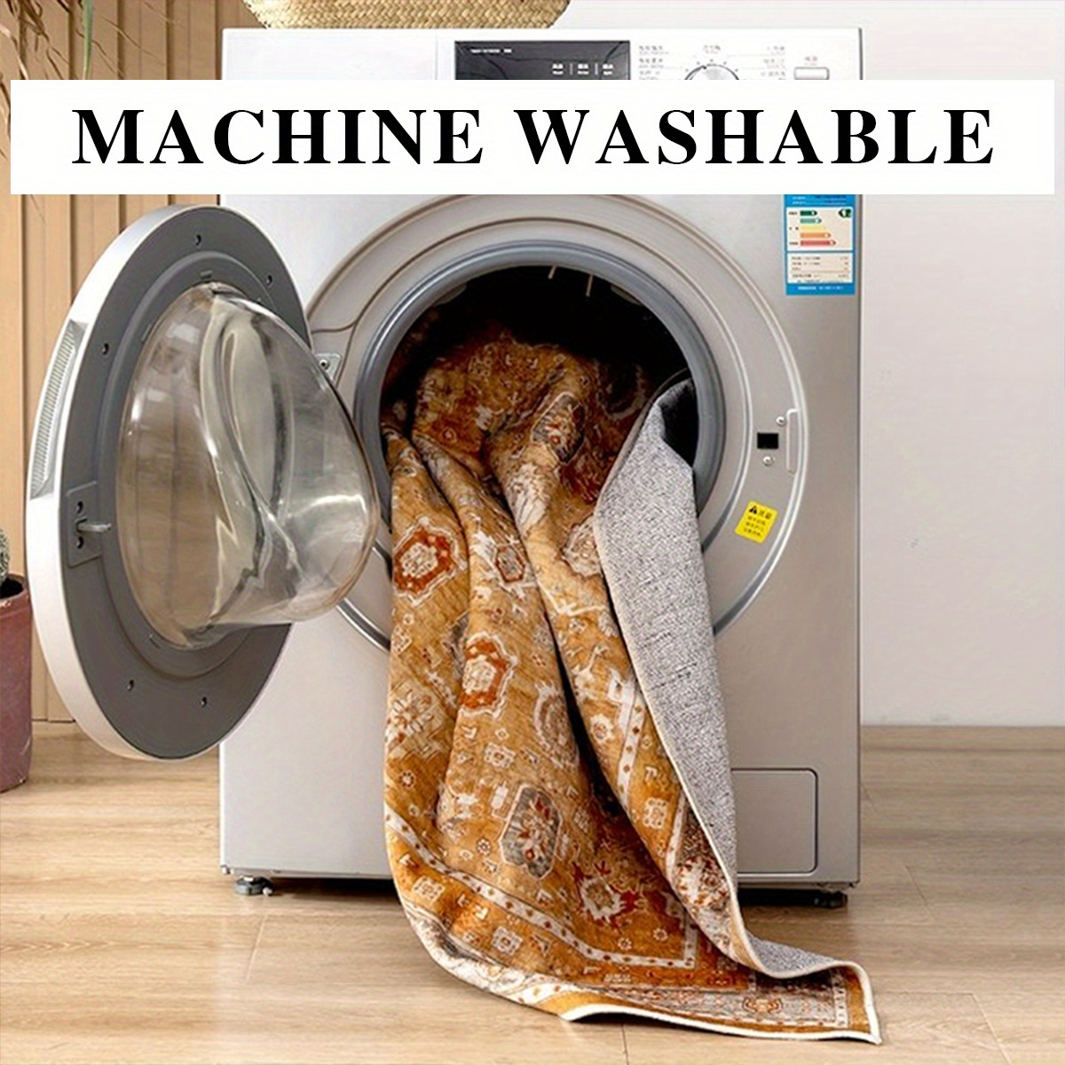 1  fleece washed base anti slip machine washable easy fold 1100gsm 4 3mm thick half circle doorway mat minimalist beige irregular line bathroom rug comfortable plush non slip   mat for home entrance decor Product details 10