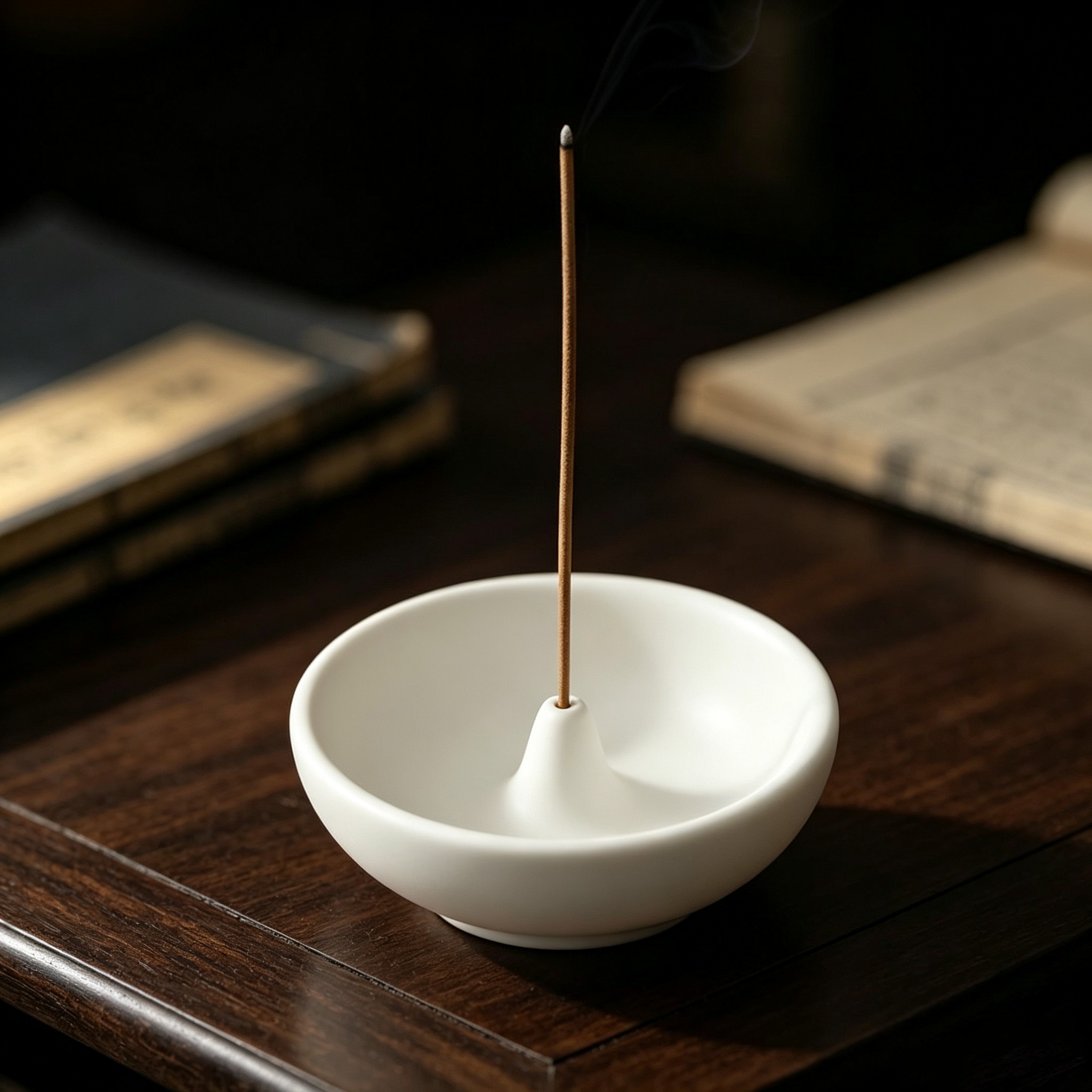 TEMU Minimalist, Plaster Small Bowl With Incense Holder, Zen-inspired, Suitable For Home Use, Indoor Incense Stand, Desktop Incense Holder, Incense