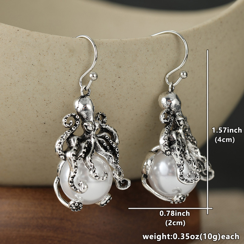 Hollow Octopus Shaped Lightweight Ear Hook Earrings