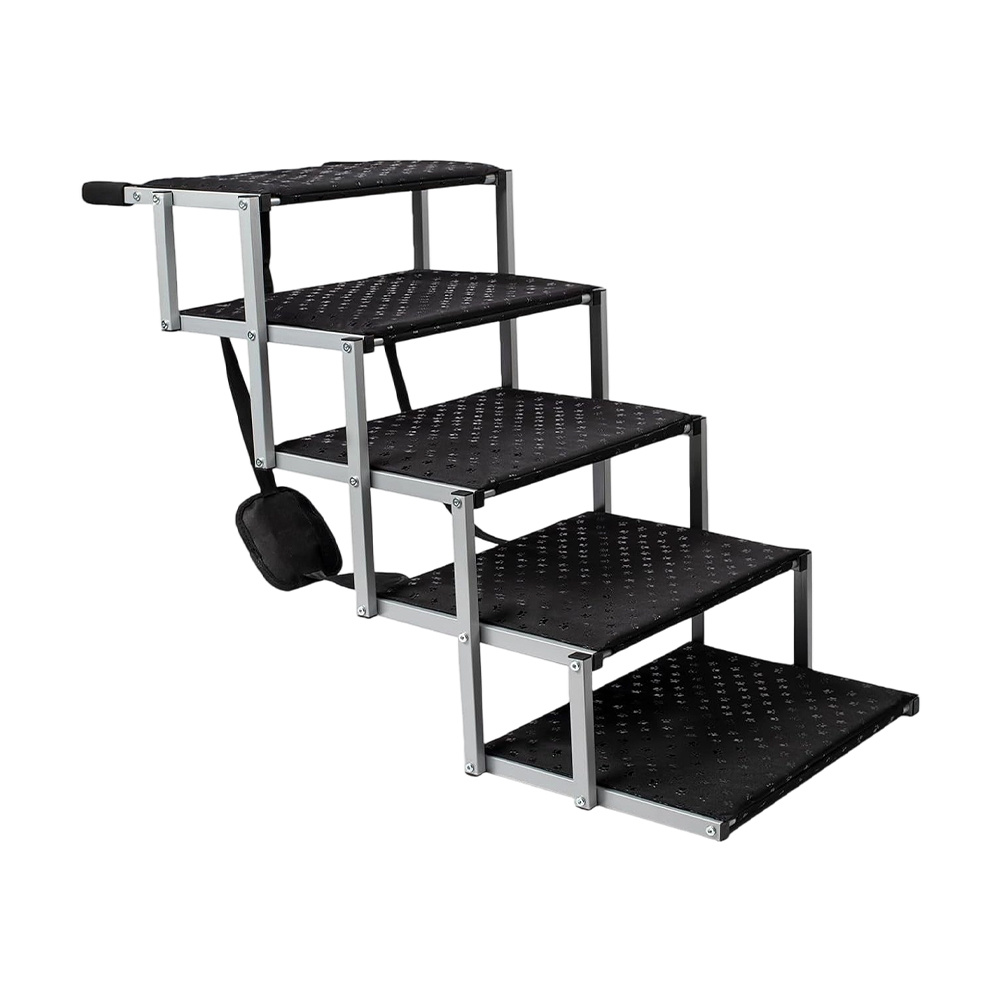 TEMU Auxtur Foldable Dog Ramp For Cars, Suvs, Trucks, Portable Pet Dog Stairs With Non-slip Surface And Reinforced Design, Lightweight Yet Sturdy