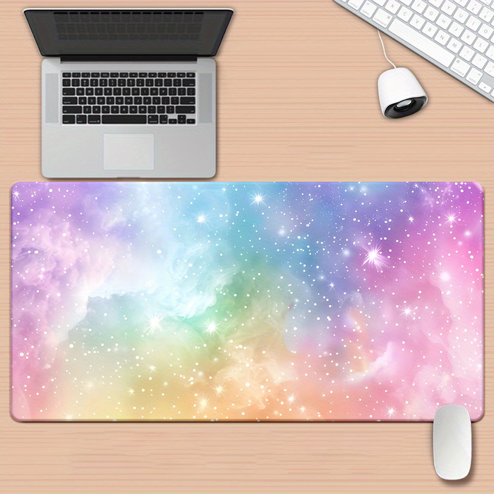E-shop 1 Stück Traumhafter Sternenhimmel-Muster HD-Druck Schreibtischunterlage, Multifunktionale XXL Mausmatte, Tastatur-Gaming-Mausmatte,