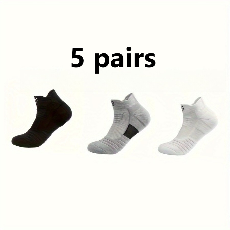 TEMU Lot de 5 paires de chaussettes de sport unisexes en assortiment aléatoire, antidérapantes, absorbant la transpiration, respirantes et absorbant
